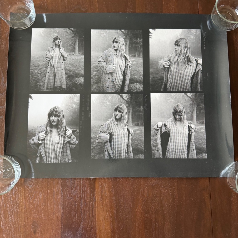 Taylor Swift Folklore You Showed Me Colors Poster Lithograph Black White
